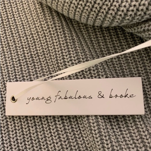 Young Fabulous & Broke Camron Grey Pullover Turtleneck Sweater Size M/L - Picture 7 of 8